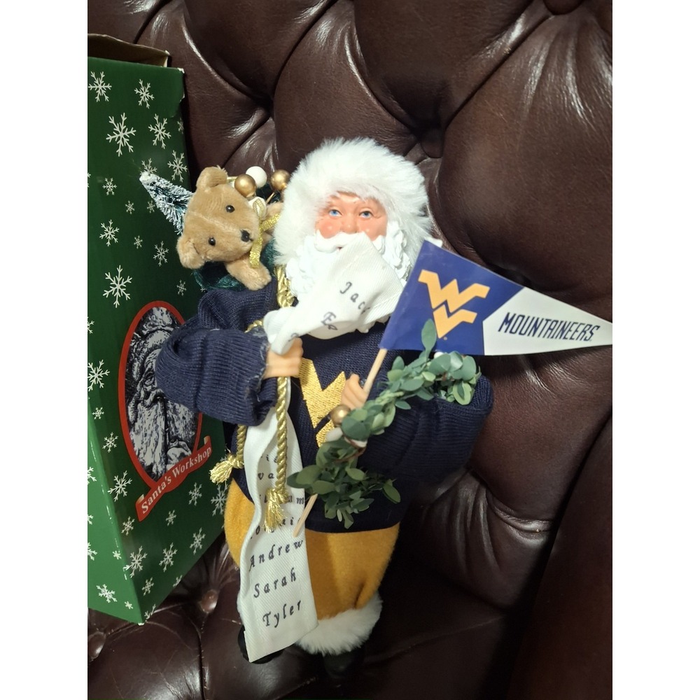 West Virginia Mountaineers 12" Proud Santa Figurine